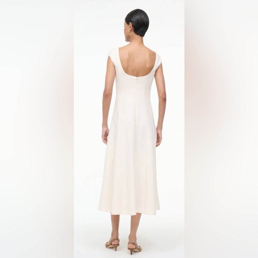 STAUD Cream Scoop-Neck Midi Dress - Picture 4 of 4